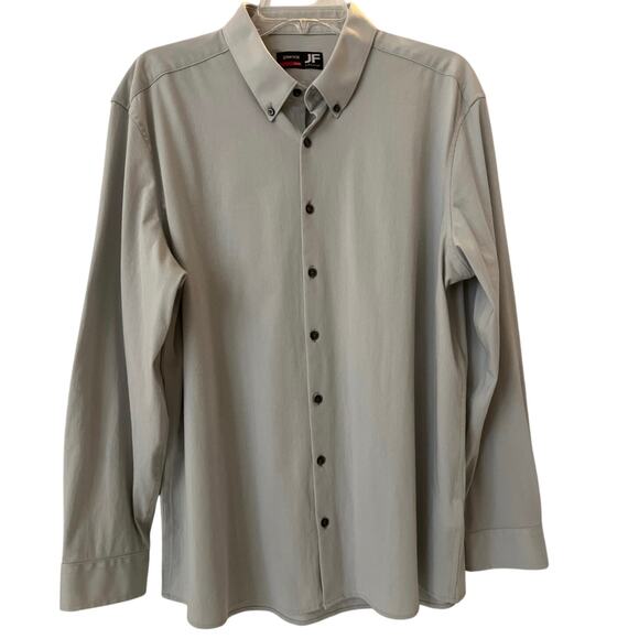 J. Ferrar Slim Stretch Dress Shirt Mens XL Gray Long Sleeve Professional Career - Picture 1 of 16